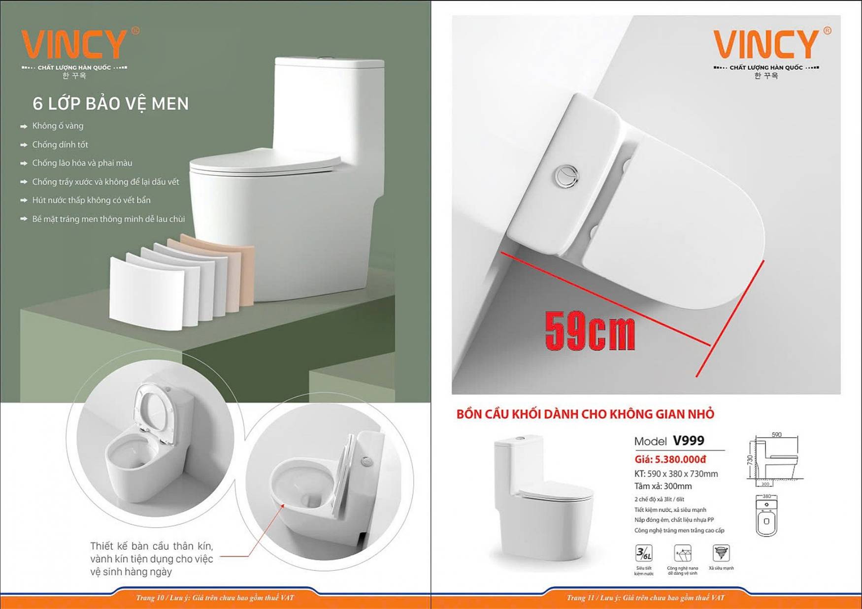 Thiết bị vệ sinh VINCY Catalogue và Bảng giá mới nhất 2025 /Page 6